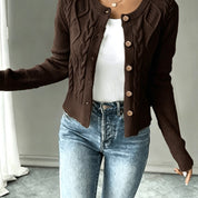 Vittoria Rossignol | Cable-Knit Button-Front Cardigan For Women