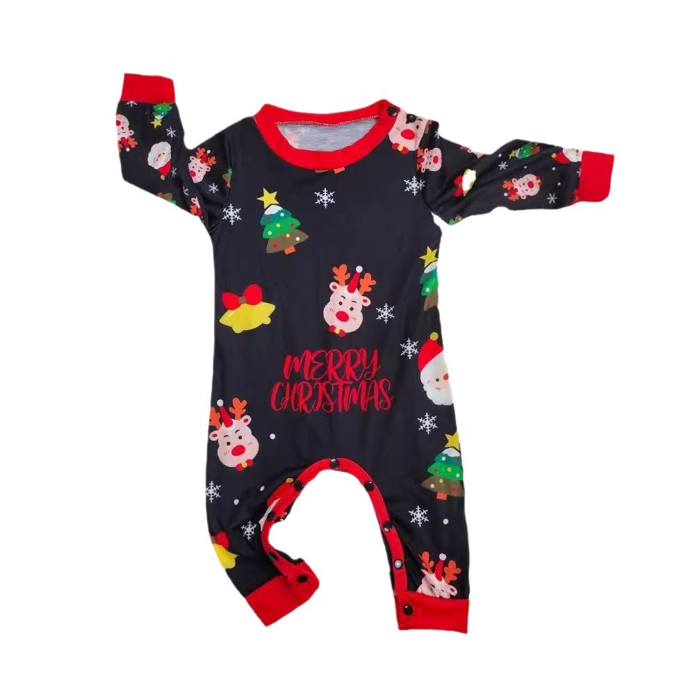 Pine Cheer | Black Santa Print Christmas Pajamas Unisex & Family