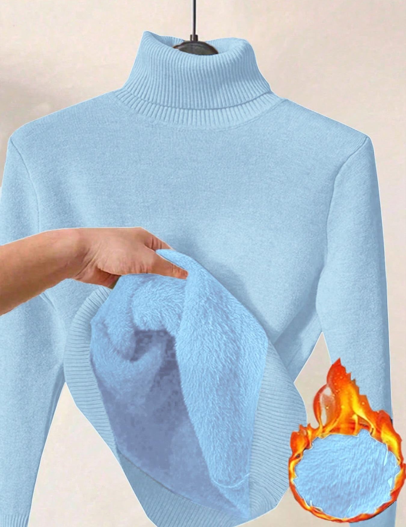 Margot Delaine | Turtleneck Fleece-Lined Sweater For Women