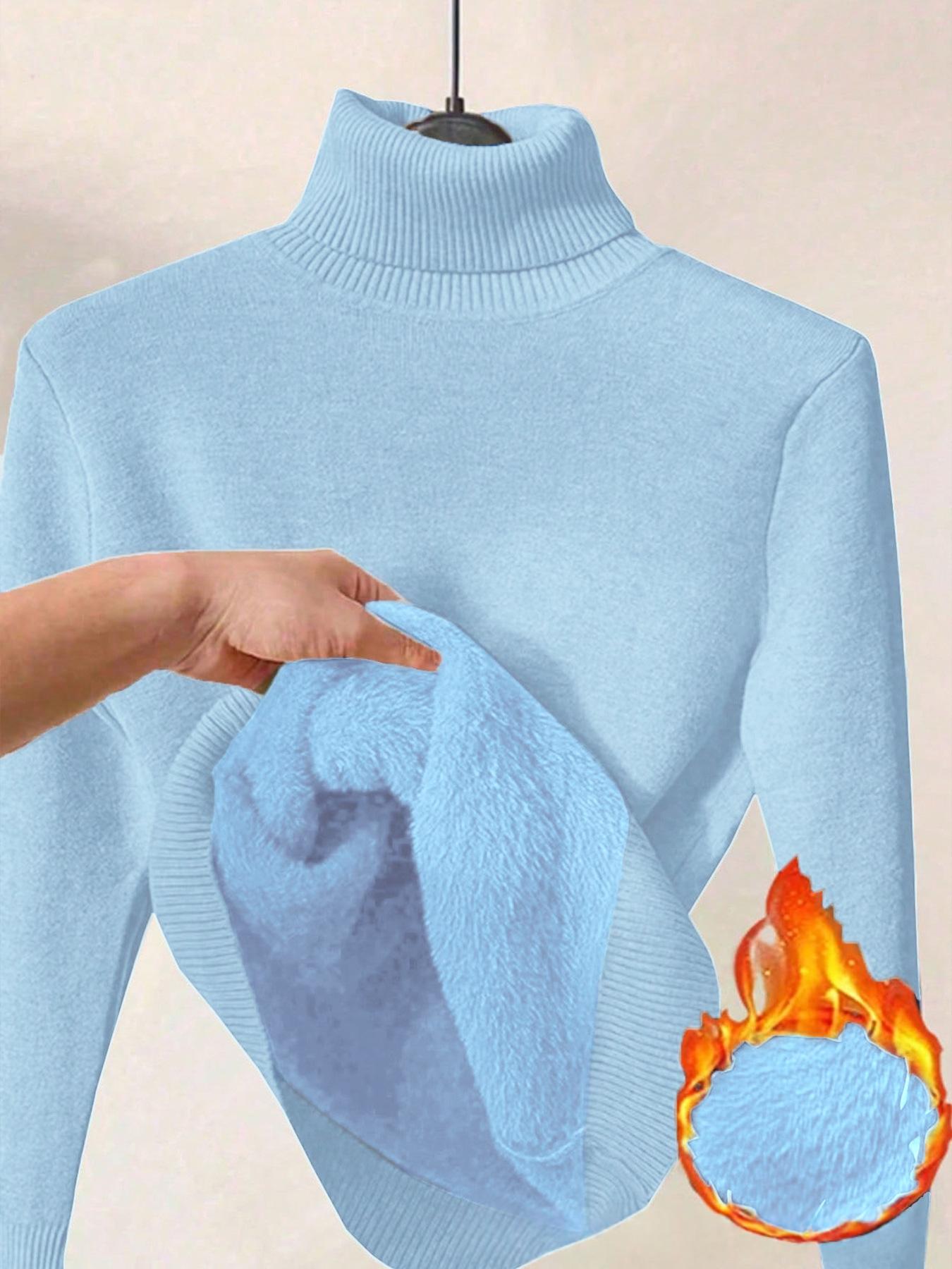 Margot Delaine | Turtleneck Fleece-Lined Sweater For Women