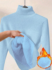 Margot Delaine | Turtleneck Fleece-Lined Sweater For Women