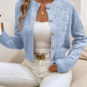 Camille Sorrentino | Diamond-Knit Sweater With Button-Front Detail For Women