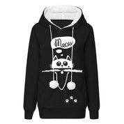 Lucille Bertrand | Cat Print Hoodie With Pet Pouch Pocket For Women