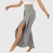 Colette Deveraux | Teal Wide-Leg Split Pants with High Waist