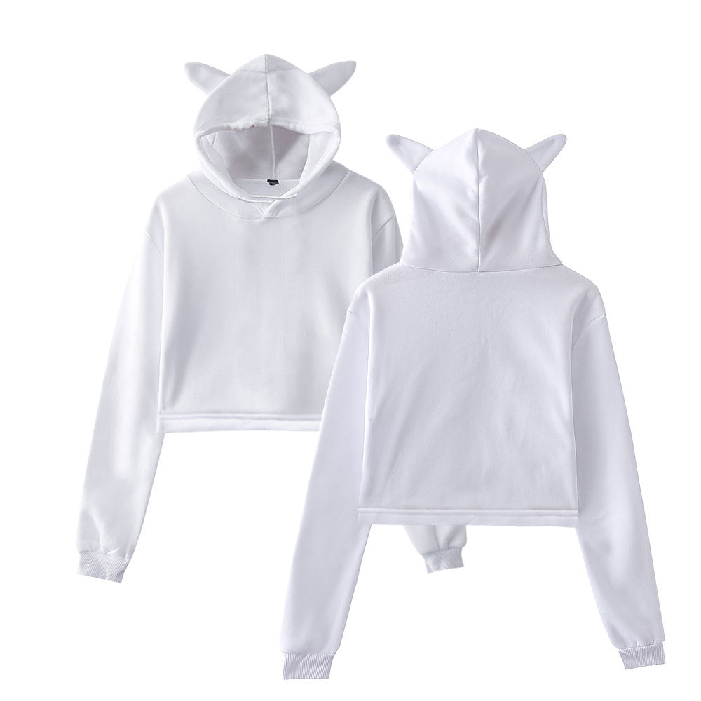Estelle Bonnaire | Cat Ear Crop Hoodie For Women