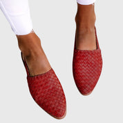 Genevra Aldenmoor | Tan Woven Leather Orthopedic Flat Loafer