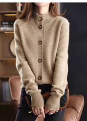 Celeste Armand | Stand Collar Knitted Cardigan Sweater For Women