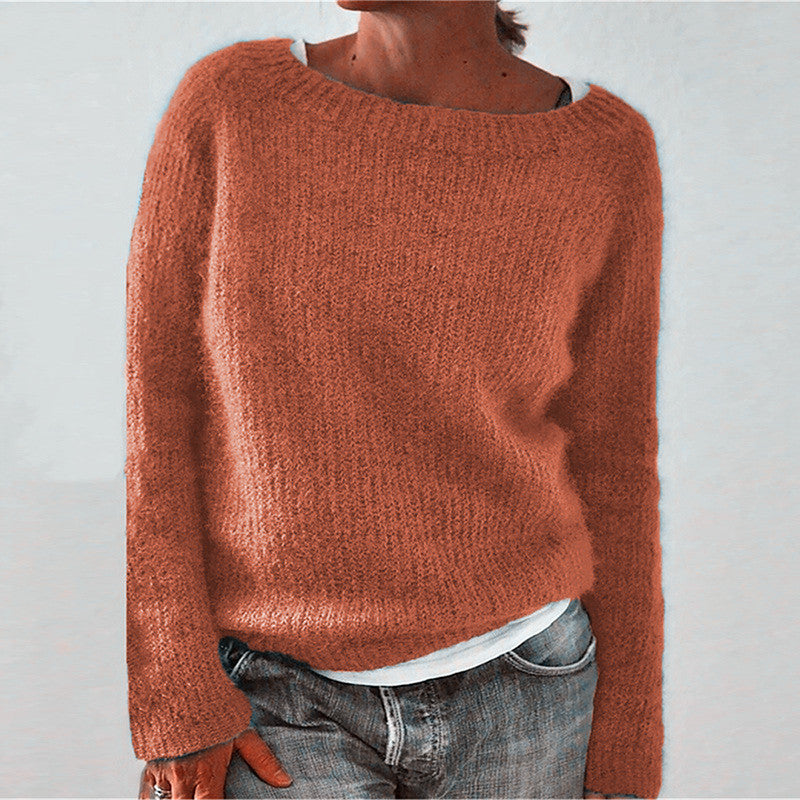 Jolie Brookwell | Classic Round Neck Knit Sweater For Women