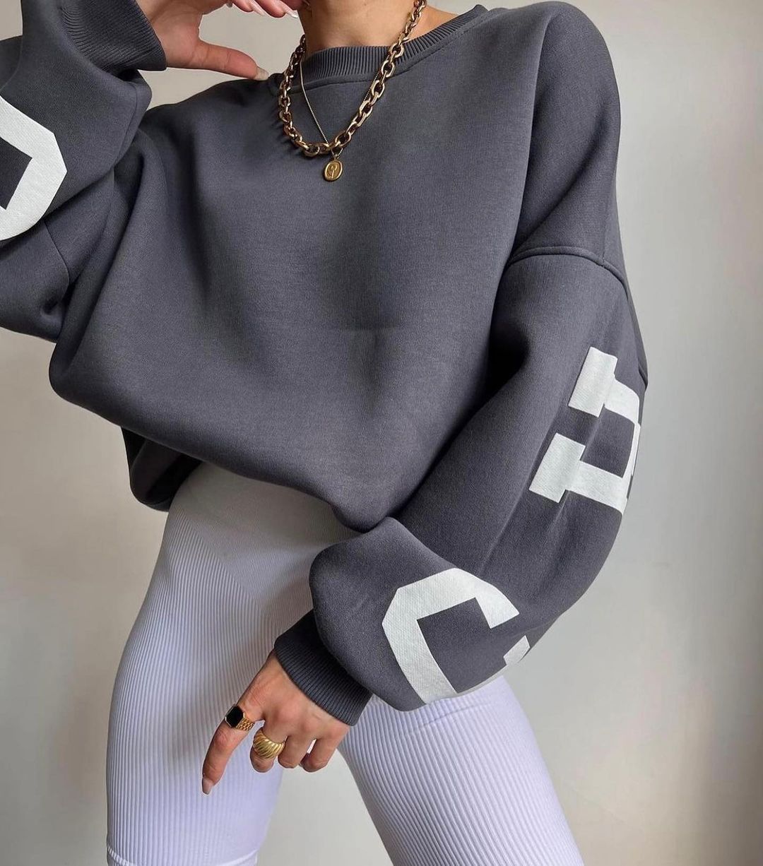 Colette Vasseur | Oversized Letter Print Sweater For Women