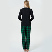 Cozy Frost | Black Gnome Print Christmas Pyjamas For Women