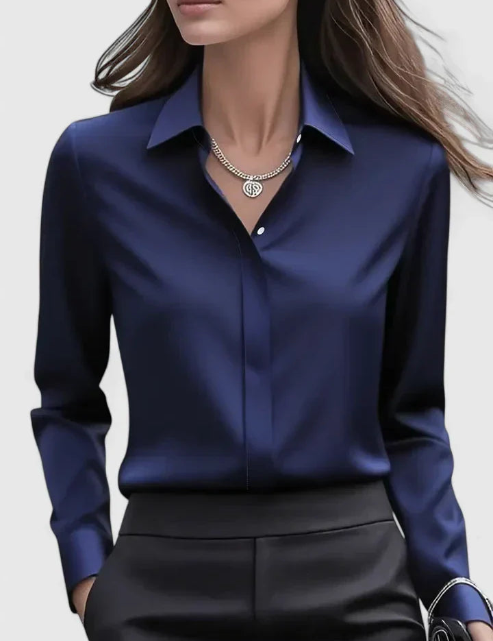 Clarisse Wentford | White Long Sleeve Button-Down Shirt