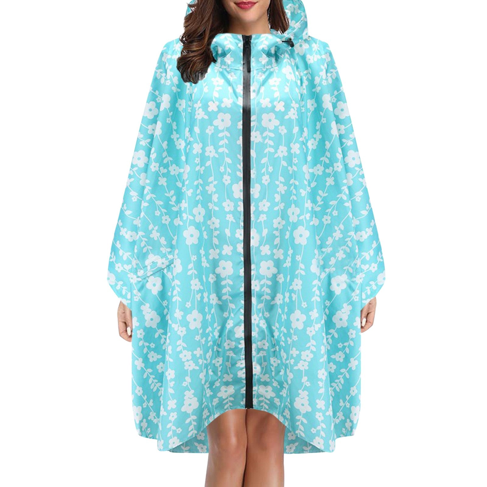 Elaine Beaurivage | Printed Hooded Raincoat For Women