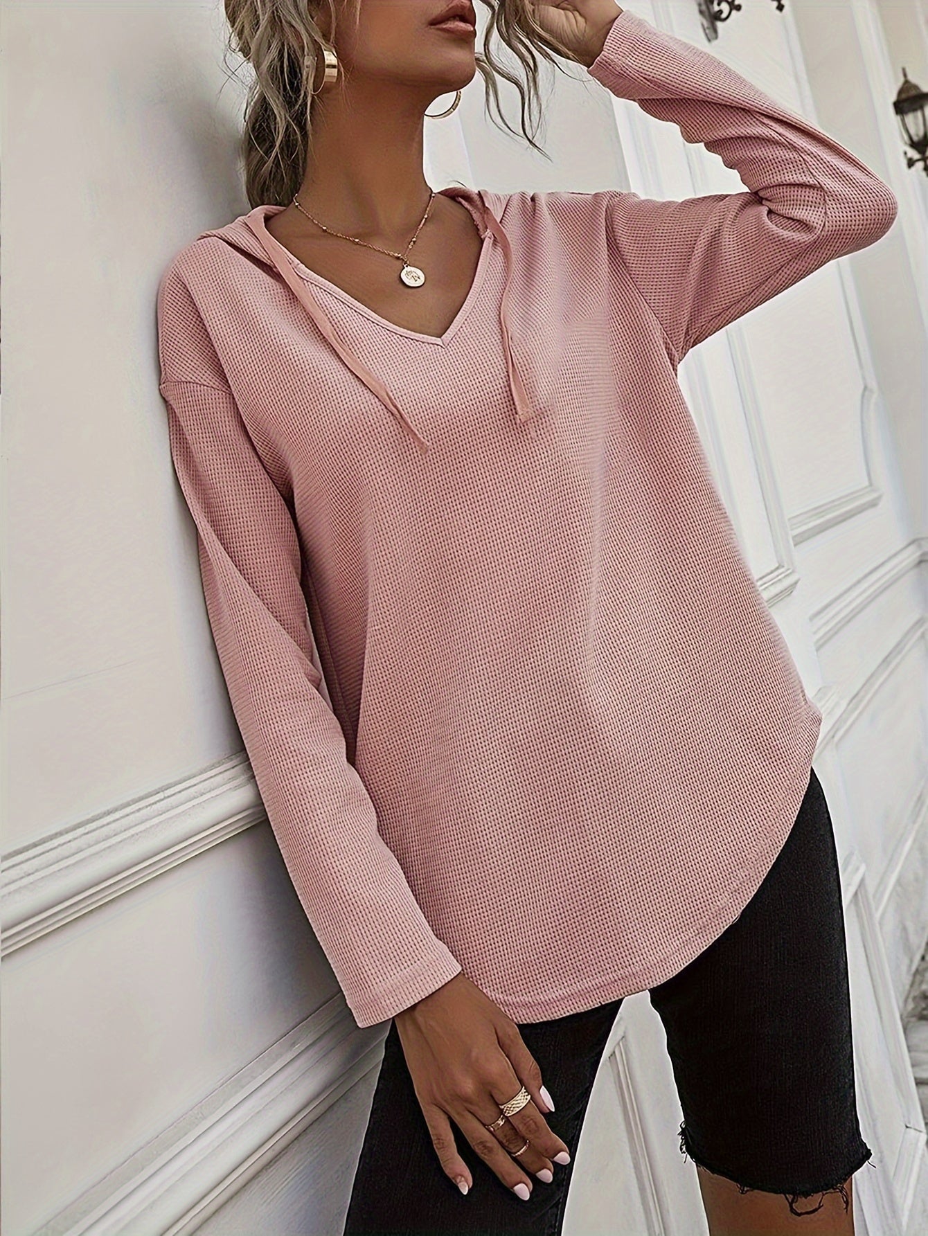 Naomi Verlaine | Relaxed V-Neck Hoodie For Women