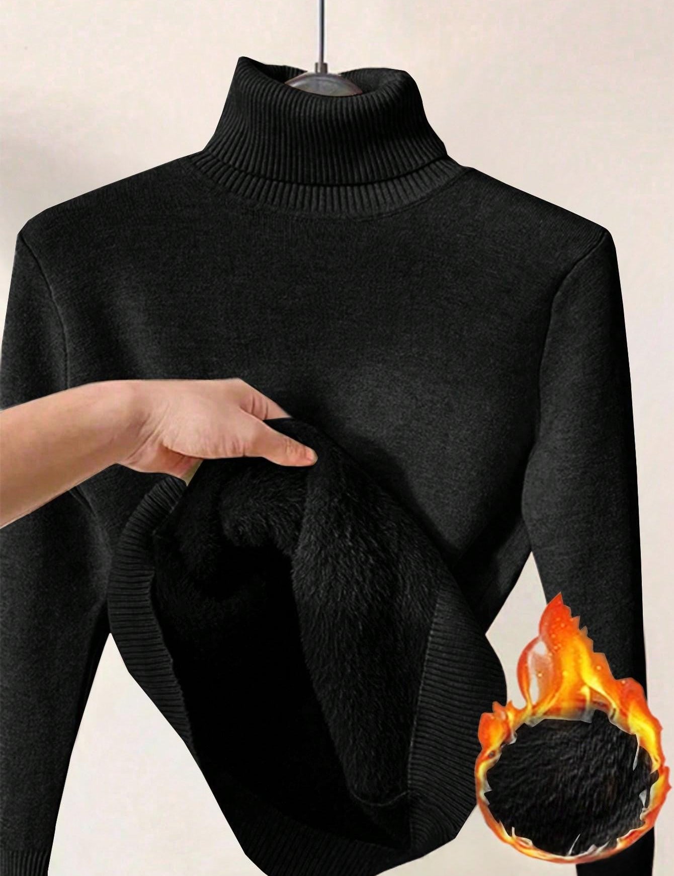 Margot Delaine | Turtleneck Fleece-Lined Sweater For Women