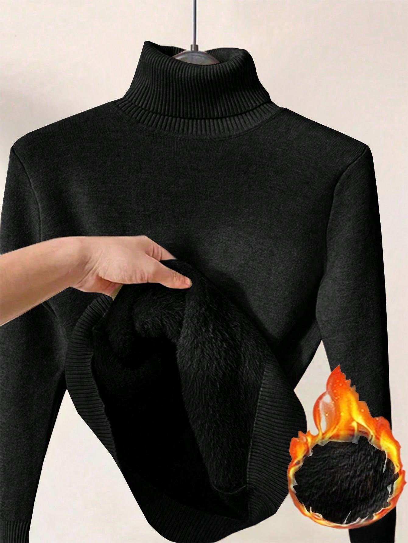 Margot Delaine | Turtleneck Fleece-Lined Sweater For Women