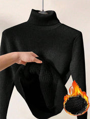 Margot Delaine | Turtleneck Fleece-Lined Sweater For Women