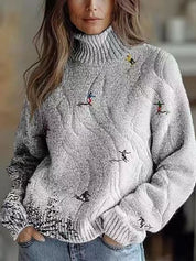 Marianne Castellucci | Floral-Print Turtleneck Sweater For Women