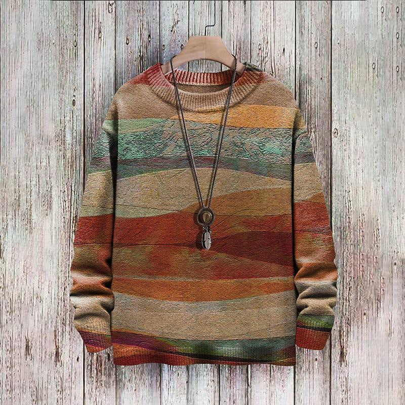 Maximilian Rutherford | Abstract Patchwork Print Sweater For Men