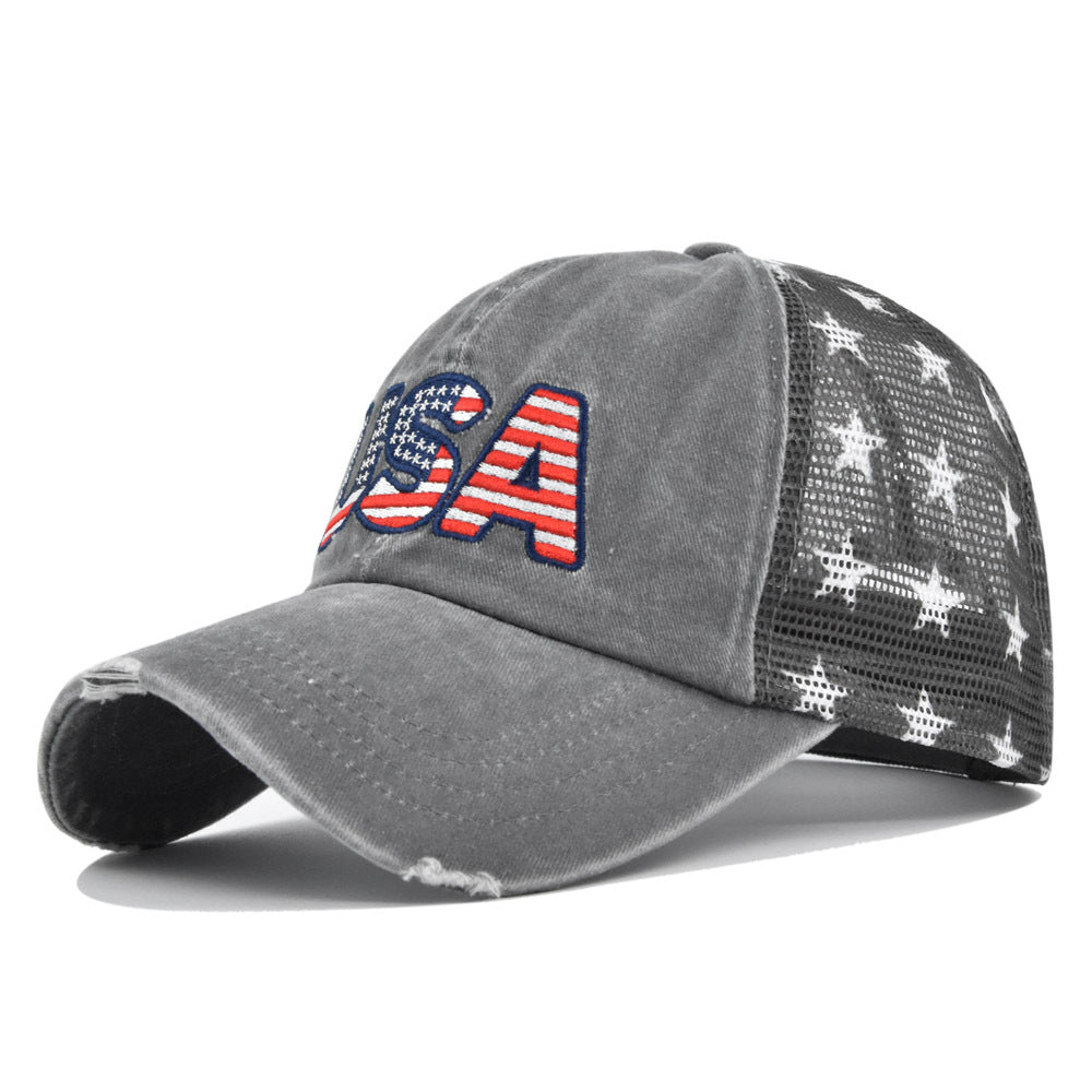 Beatrice Fontaine | Distressed American Flag Veterans Day Baseball Cap Unisex