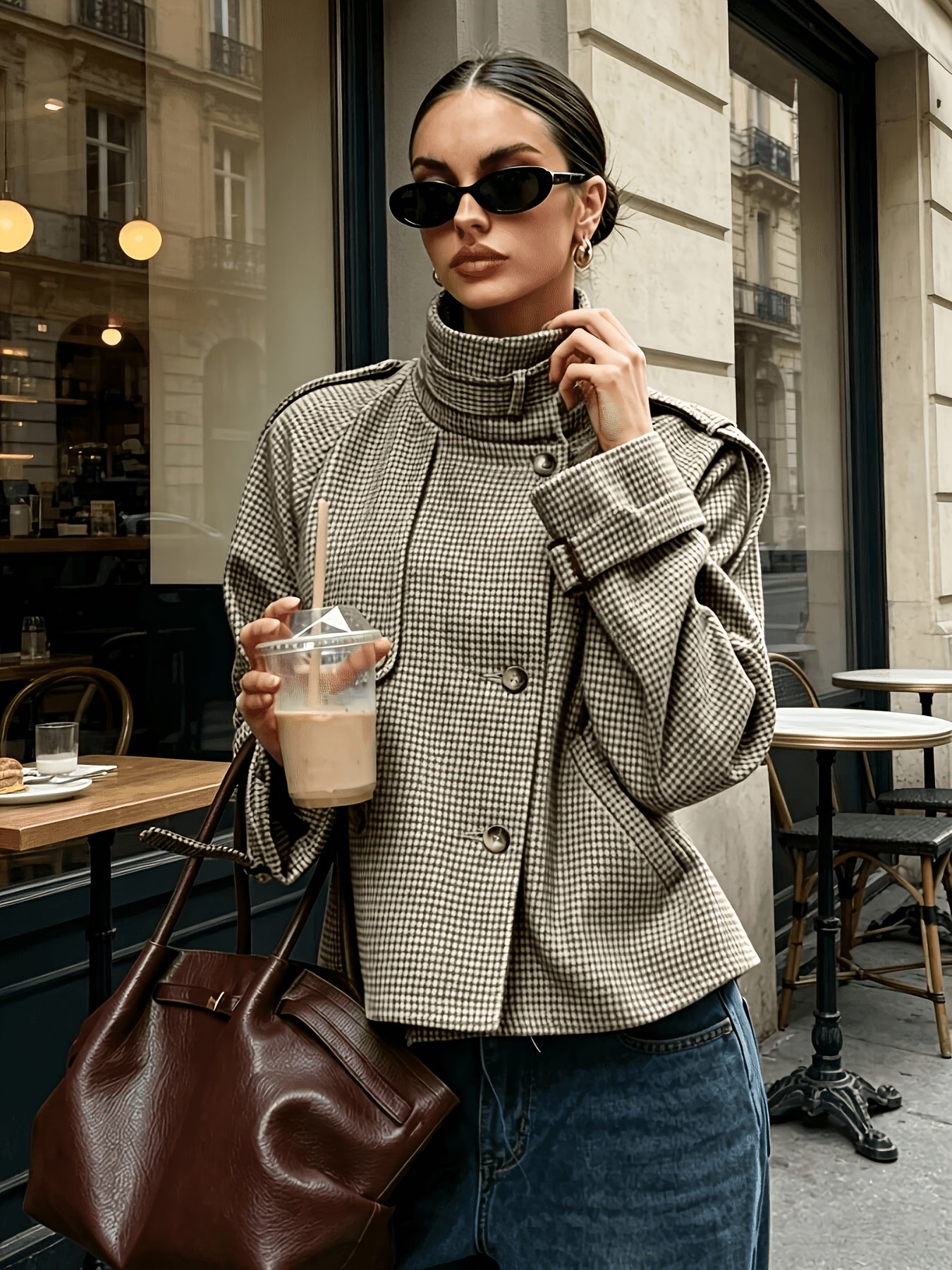 Antonella Ricci | Houndstooth Cropped Jacket For Women