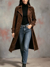 Céleste Duvernay | Suede Trench Coat For Women