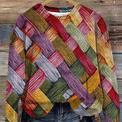 Juliette Beaumont | Patchwork Knit Sweater For Women