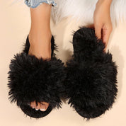 Élodie Marchand | Fluffy Faux Fur Slide Sandals For Women