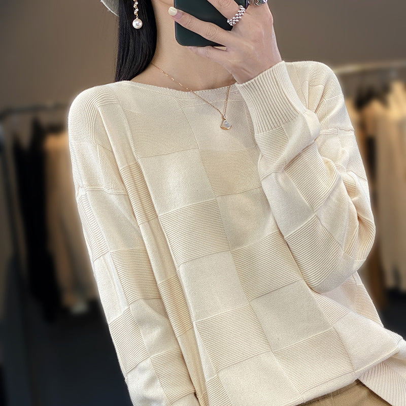 Lucette Harmond | Plaid Knit Sweater For Women