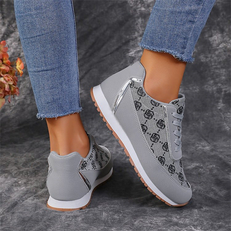 Delphine Rousset | Flower Print Lace-Up Sneakers For Women