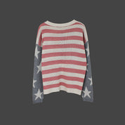 Brielle Ashmore | American Flag Knit Sweater For Women