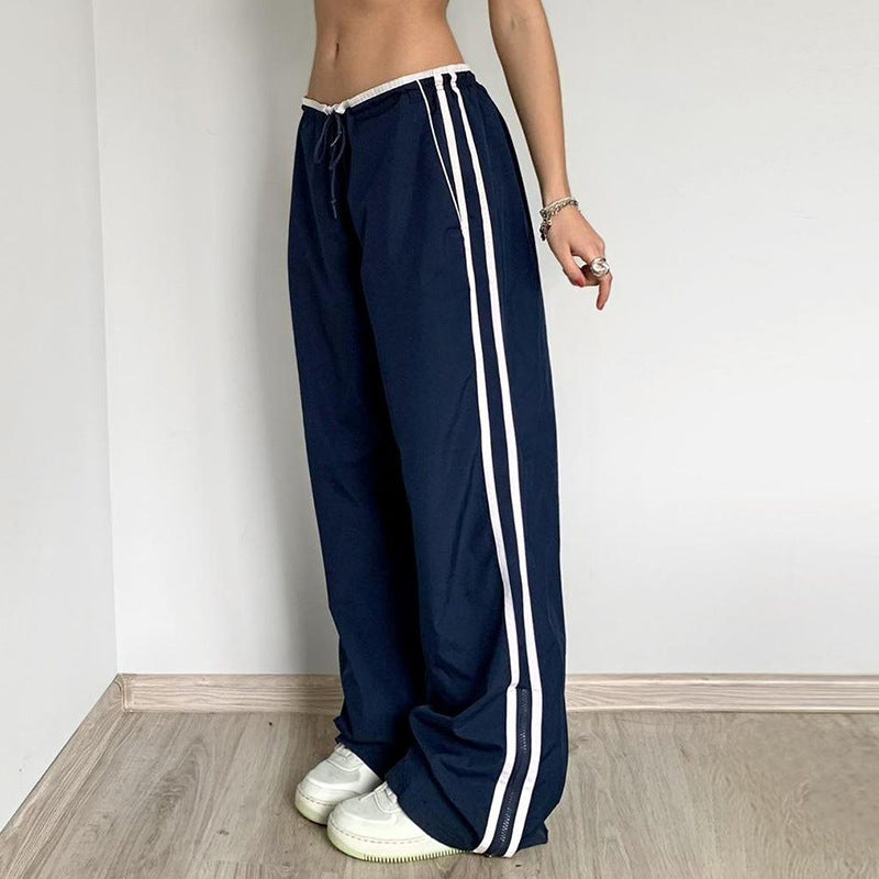 Anais Delorme | Striped Wide-Leg Track Pants For Women