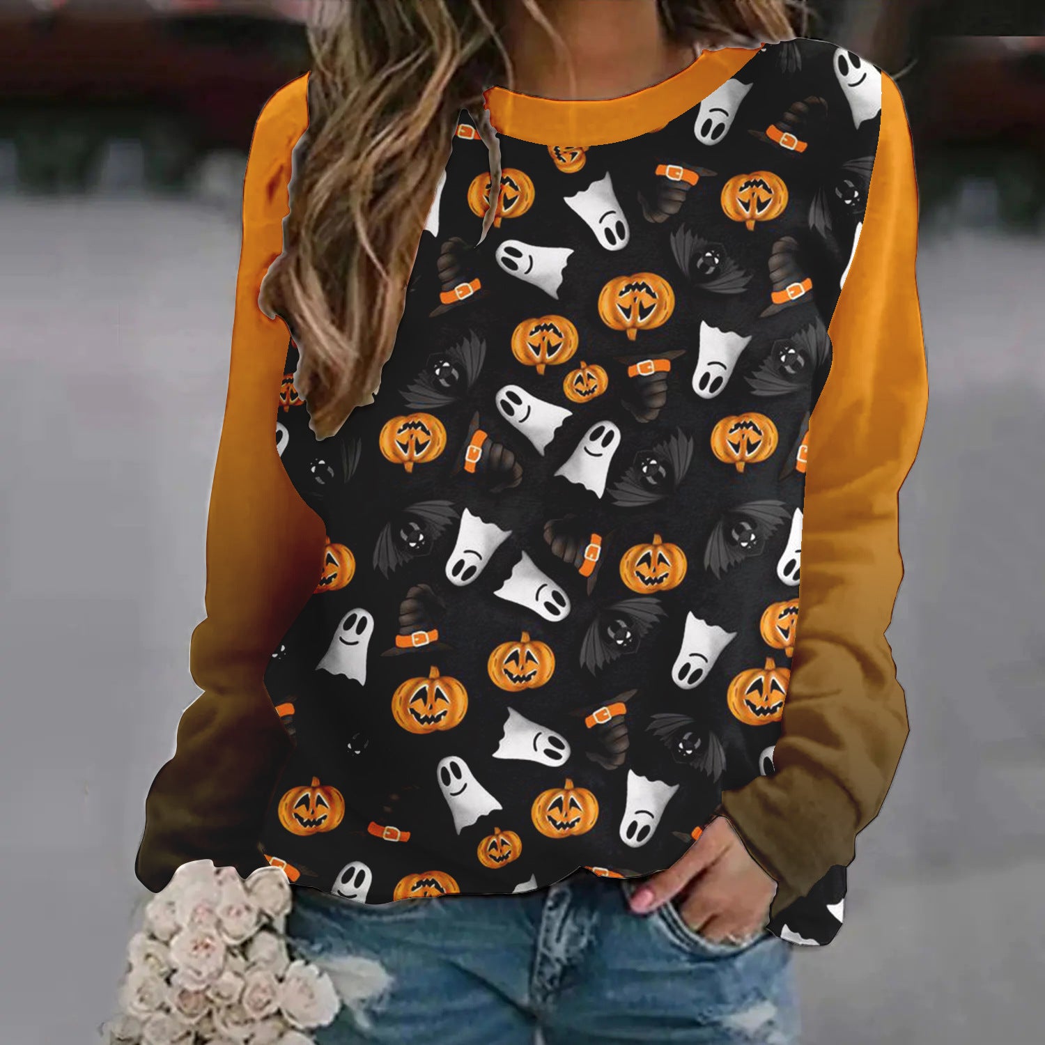 Genevieve Thibault | Halloween Print Sweater For Women