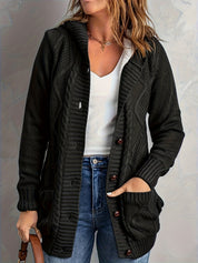 Rosalind Kingsley | Cozy Hooded Button Sweater For Women