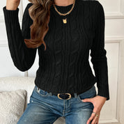 Bianca Verlaine | Cable-Knit Sweater With Crew Neckline For Women