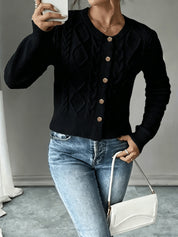 Vittoria Rossignol | Cable-Knit Button-Front Cardigan For Women
