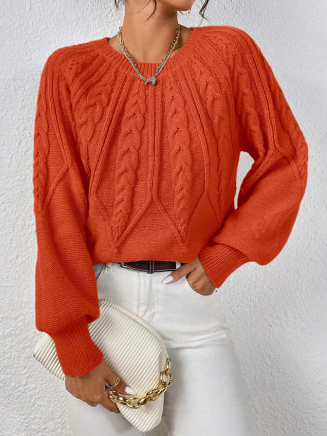 Rosalie Thornbury | Cable-Knit Crew Neck Sweater For Women
