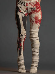 Vivienne Hartley | Patchwork Cat & Skull Print Leggings For Women