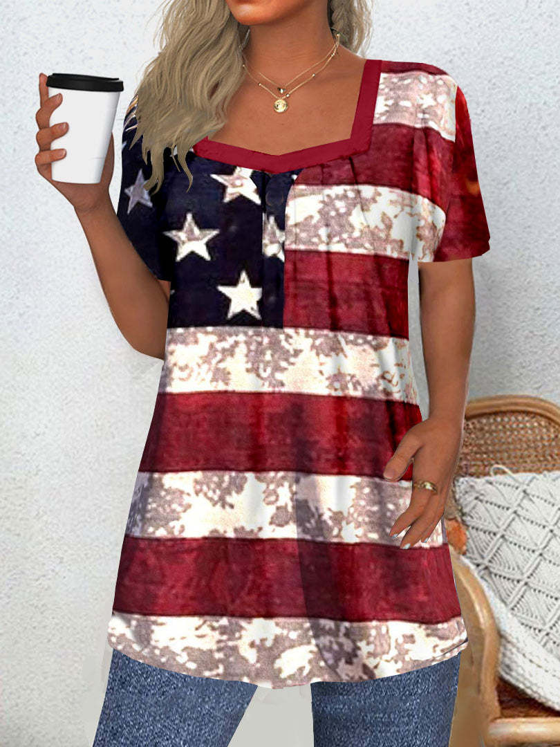 Dominique Fairweather | American Flag Print Top For Women