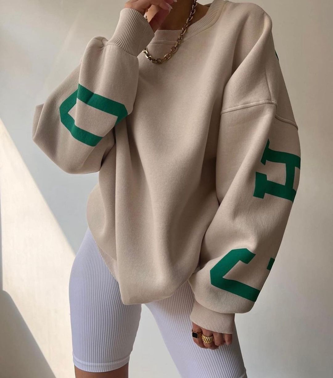 Colette Vasseur | Oversized Letter Print Sweater For Women