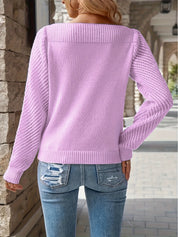 Colette Ashworth | Openwork Sleeve Sweater For Women