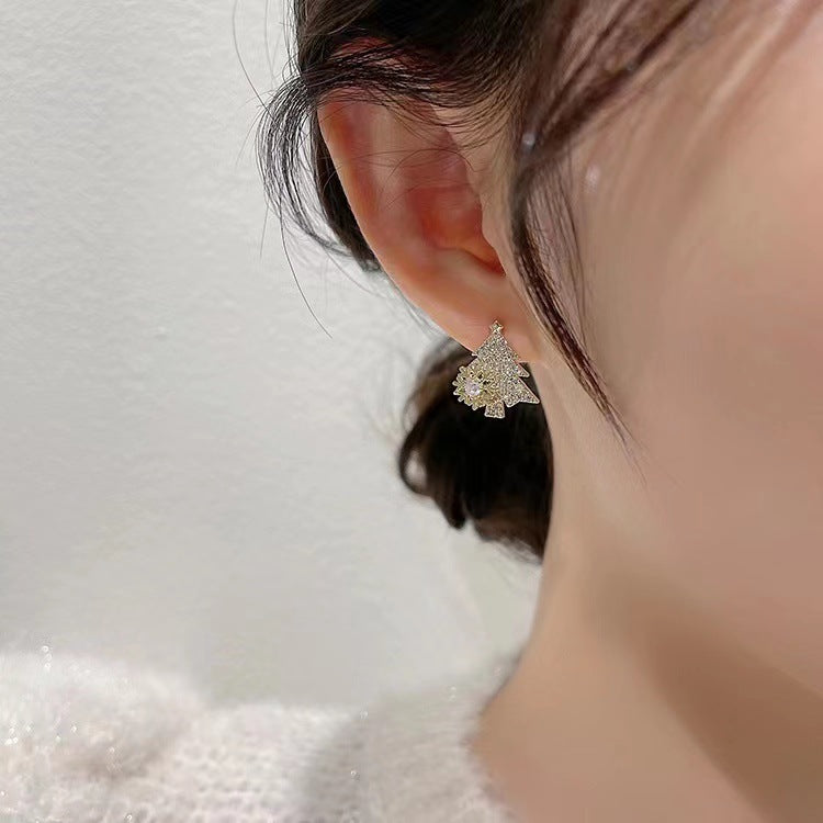 Antonella Ferrand | Rhinestone Christmas Tree Stud Earrings