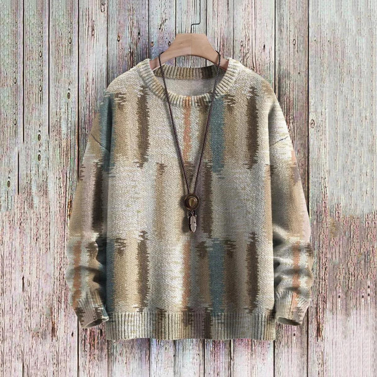 Maximilian Rutherford | Abstract Patchwork Print Sweater For Men