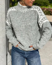 Lucienne Dubreuil | Cozy Patterned Turtleneck Sweater For Women
