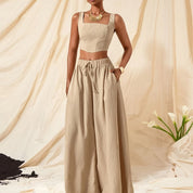 Solène Duchamp | Wide-Leg Two-Piece Set With Drawstring Waist For Women