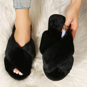 Beatrice Lombardi | Fluffy Faux Fur Slide Slippers For Women