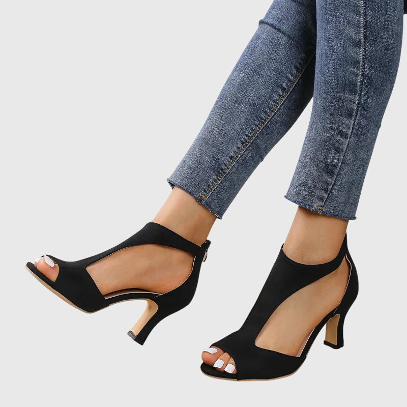 Marianne Vosclaire | Blush Pink Orthopedic Block Heel Sandals