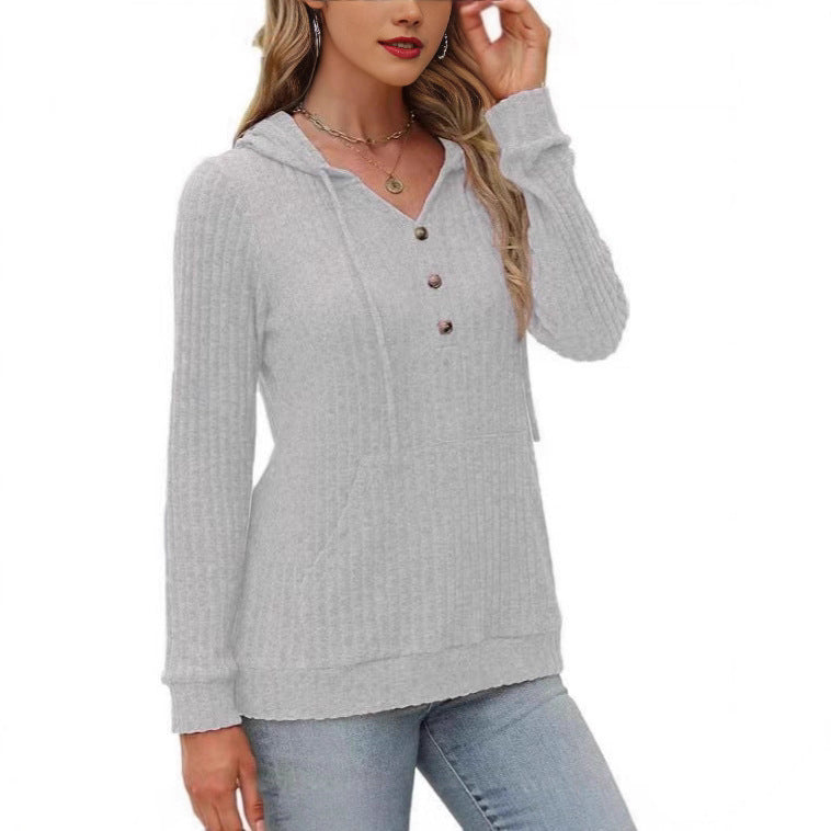 Lucia Ferrante | Wine Red Hooded Rib-Knit Sweater For Women