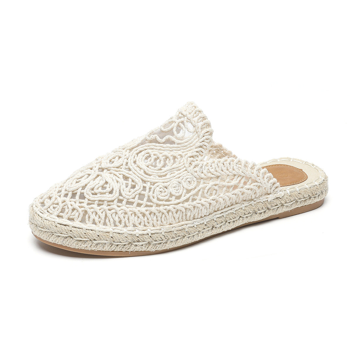Solange Ferrant | Crochet Espadrille Mule Flats For Women