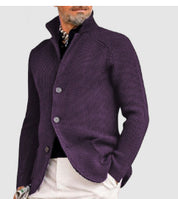 Wade Belham | Stand Collar Knit Cardigan Jacket For Men
