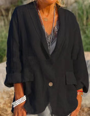 Simone Fitzgerald | Cotton Linen Oversized Blazer Jacket For Women